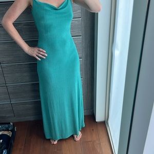 Free people green xs dress with slit
